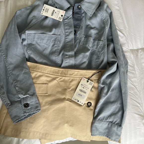 Zara Other - Zara Blue and Tan Button Down Shirt